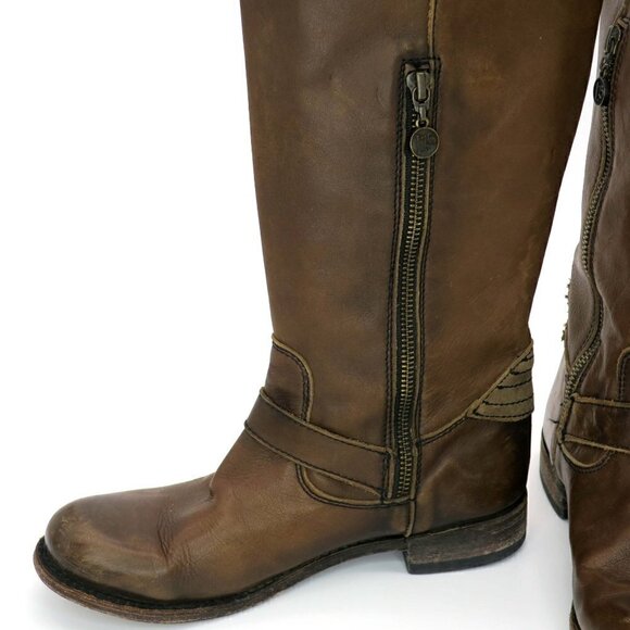 Liberty Black Distressed America Tall Riding Boots - Picture 3 of 5